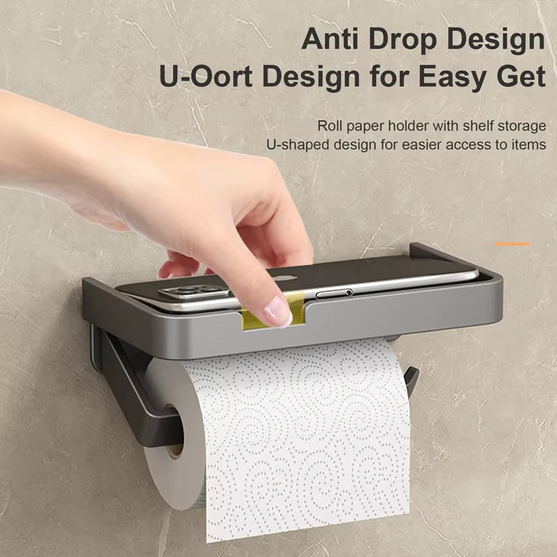 Toilet Paper Dispenser Bathroom Toilet Paper Holder Stand Napkin Tender Paper Roll Holder Phone Shelf Kitchen Storage Rack