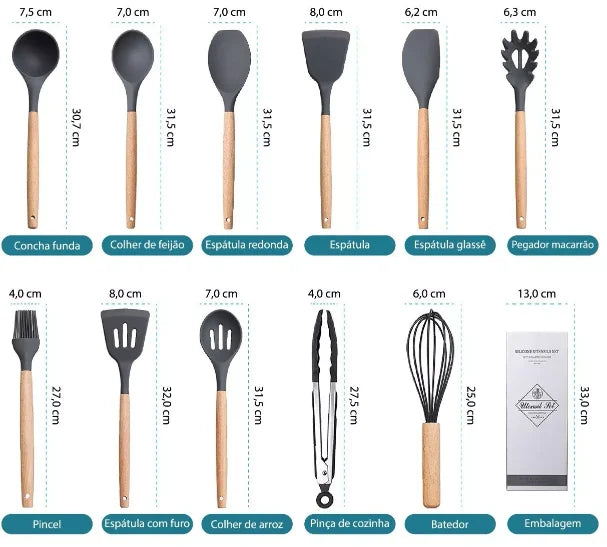 Kit Cozinha 12 Utensílios